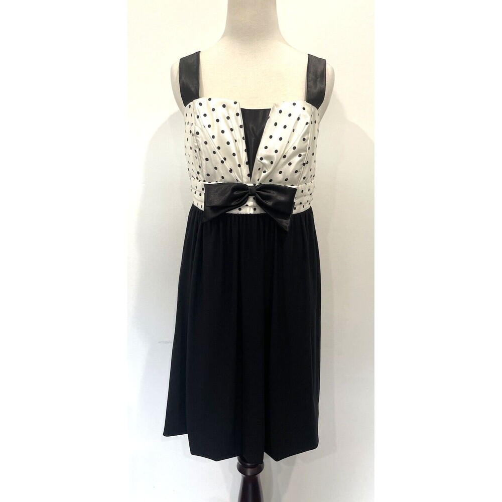 VTG Y2K Gunne Sax Jessica McClintock Satin Party Prom Bubble Dress Polka Dot 7